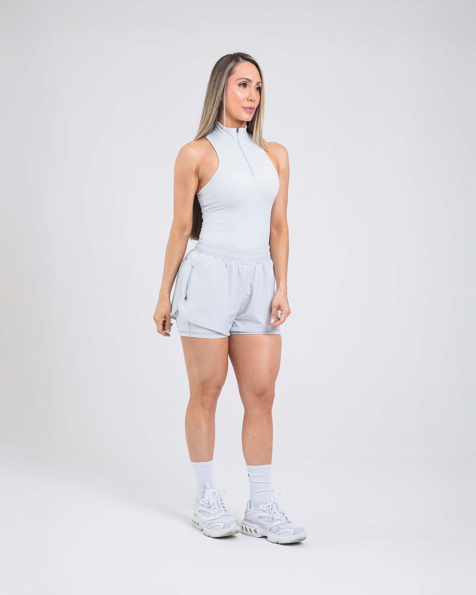 Short running trail dual gris cloud outdoor FIBER - imagen 2