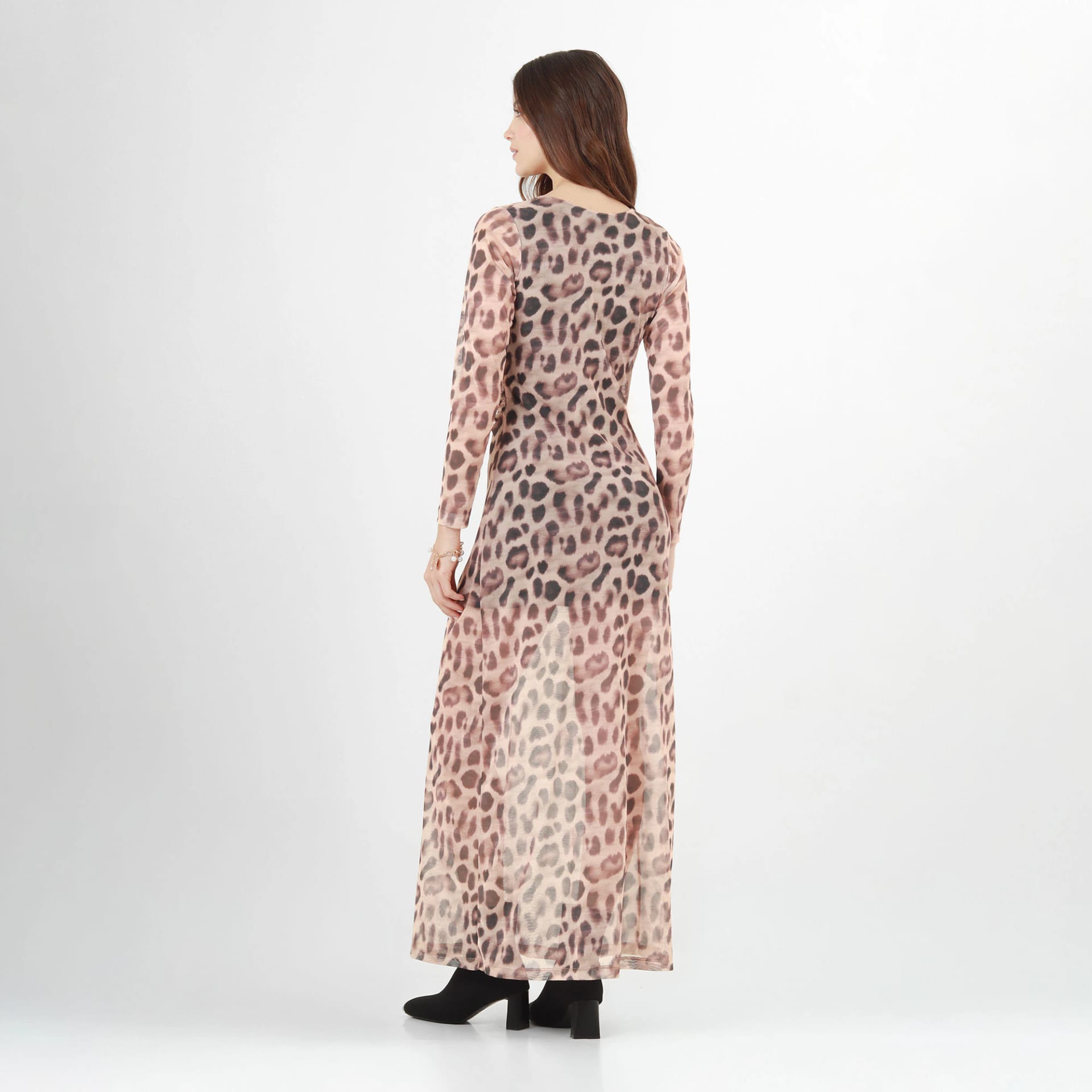 Vestido Cuello V Manga Larga - imagen 6