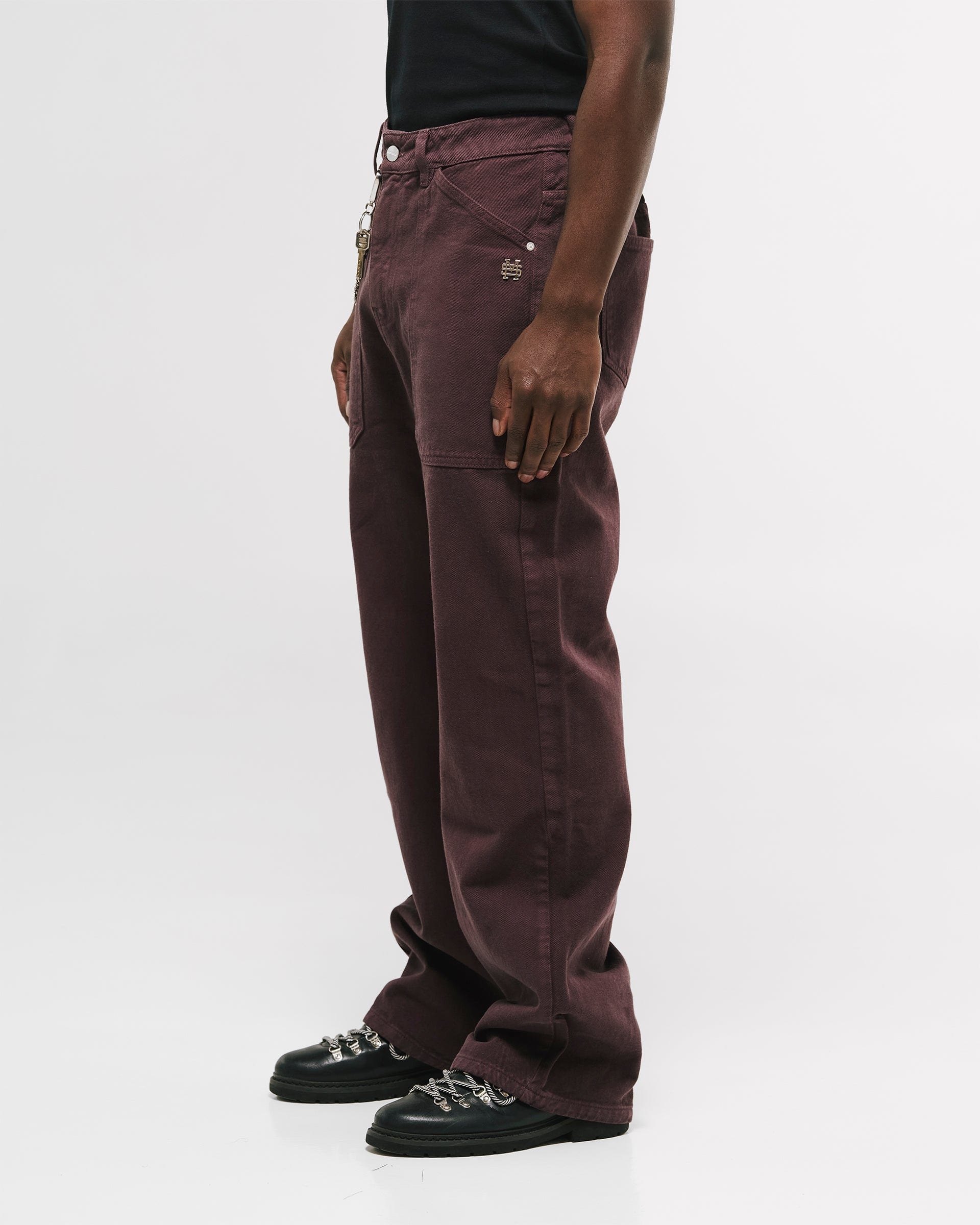 Pocket Straight Pants – Burgundy - imagen 5