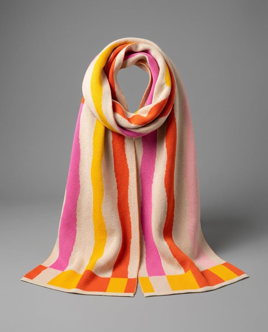 Bufanda crema ondas - imagen 6