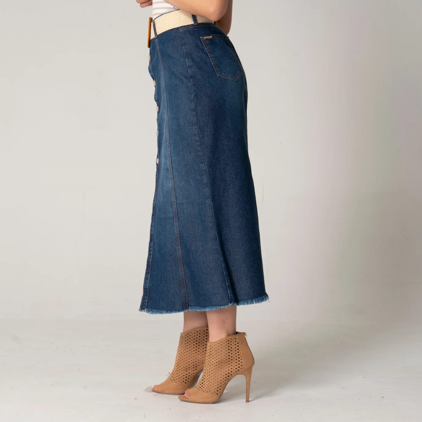 Falda Denim Larga Regular Charming - imagen 3