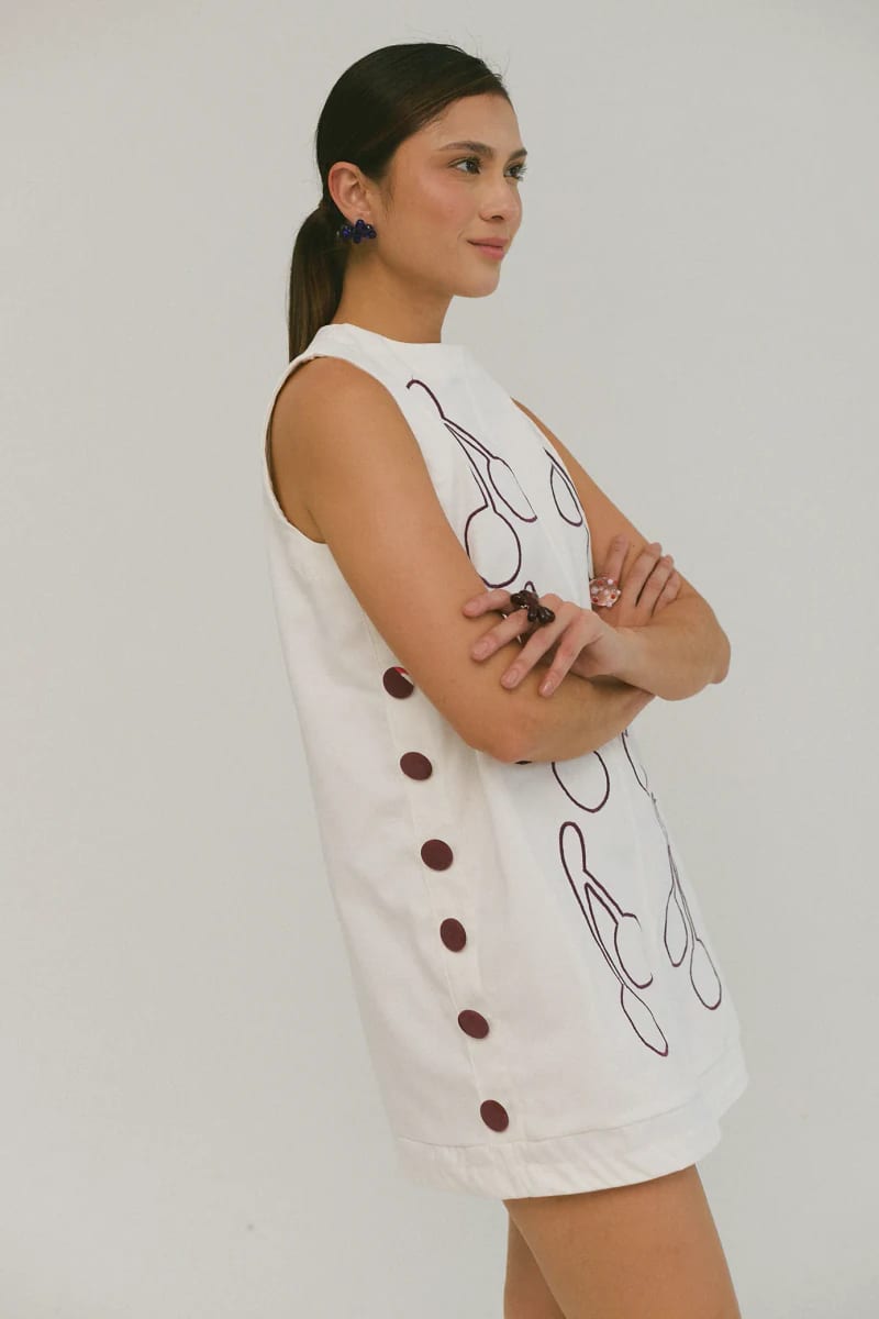 Vestido Anfitriona Cherries Crudo - imagen 2