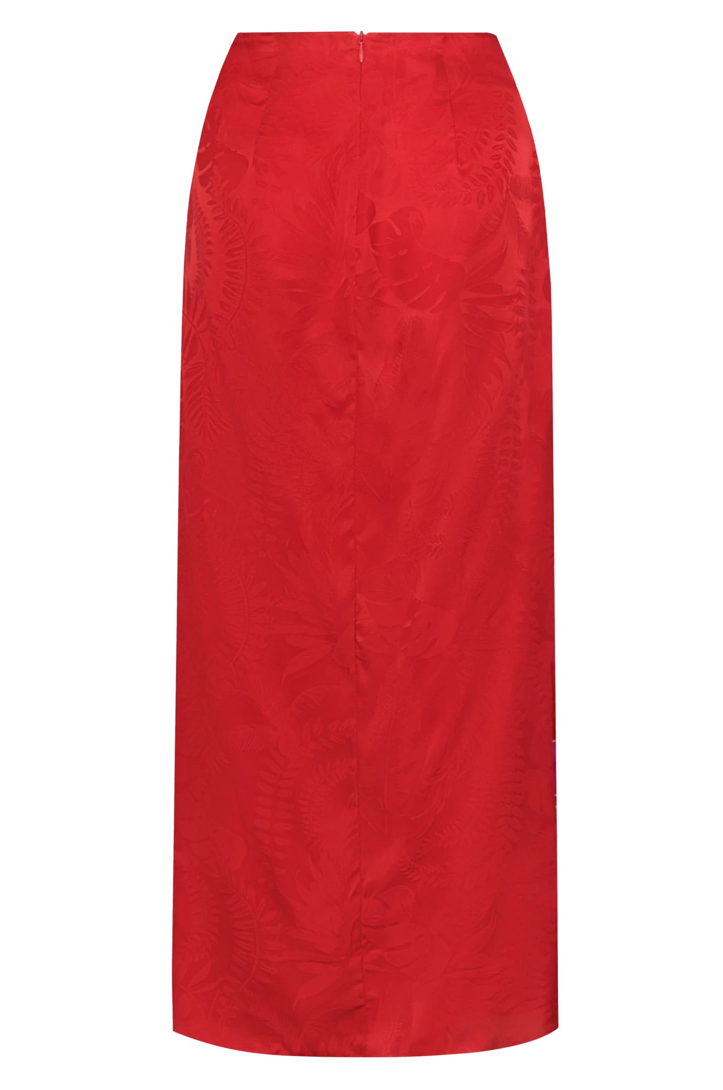 Amaime Silk Jacquard Midi Skirt / Red & Fuchsia Maxi Buganvilia - imagen 3