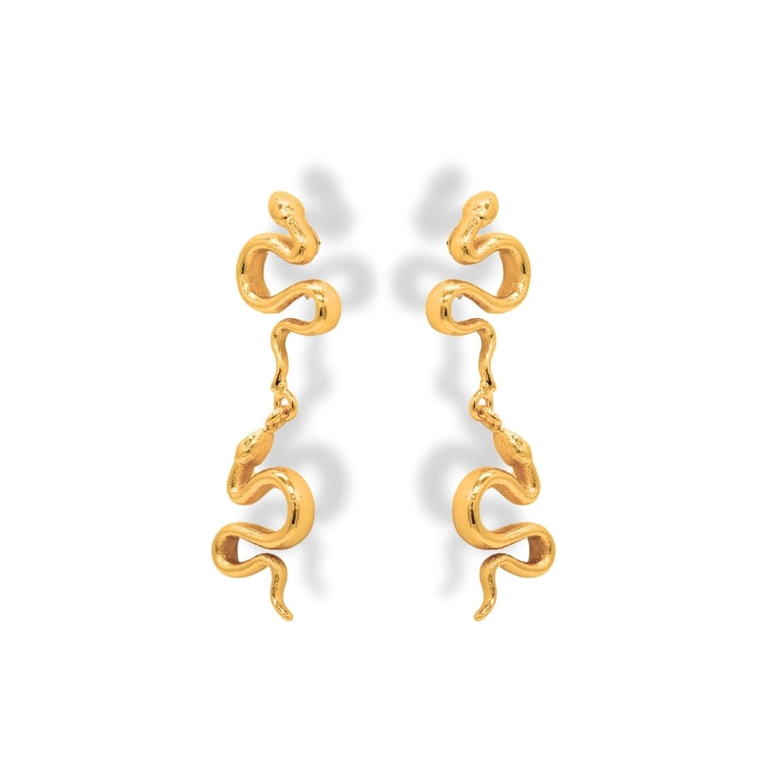 Aretes largos con serpiente grande - imagen 1