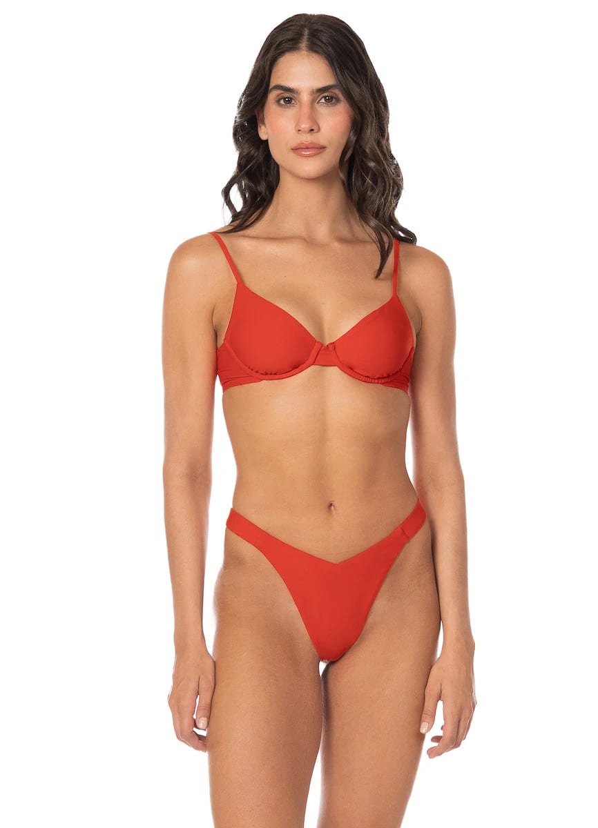 Maaji Red Camelia Dainty Unmolded Underwire Bikini Top - imagen 2
