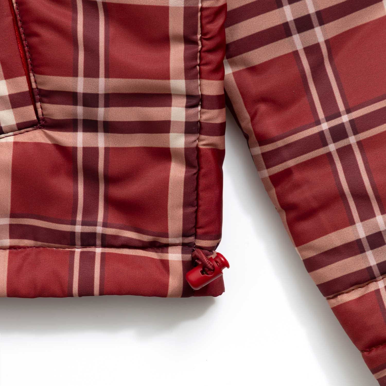 Intuition Plaid Puffer Jacket - Burgundy - imagen 8