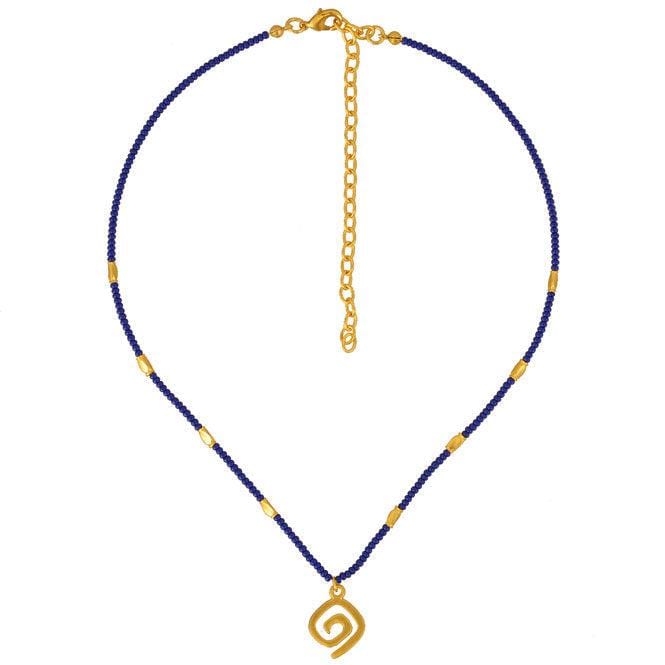 Collar azul mini y dije decoración Calima - imagen 1