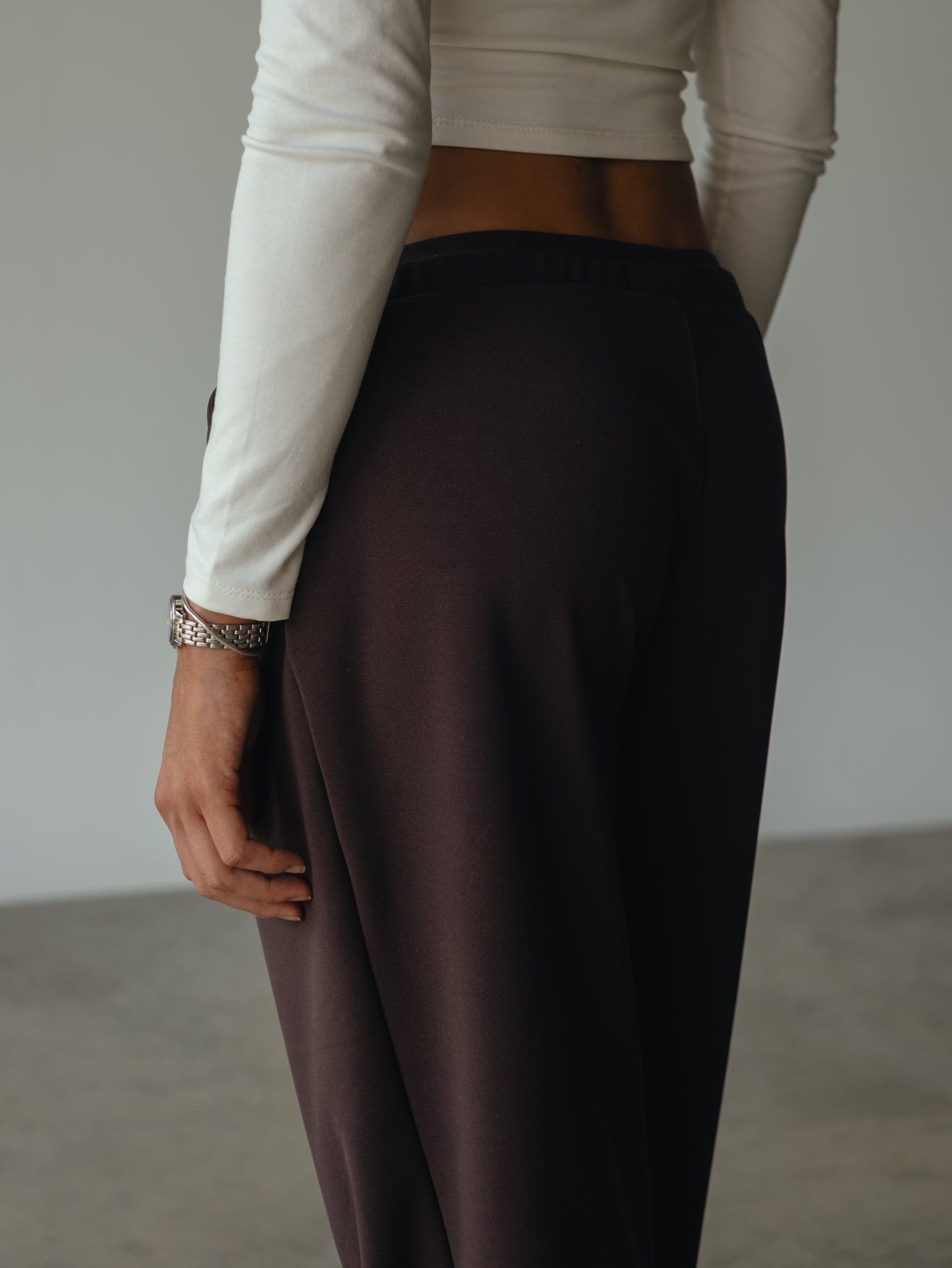 WIDE LEG BAND PANT - ESPRESSO - imagen 6