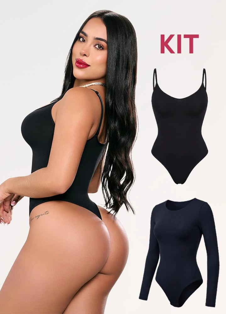 Kit 2 Bodys: Tanga Seamless y Manga Larga | Salome 5601 + 5008 | Ant 7001 + 03L5 - imagen 4