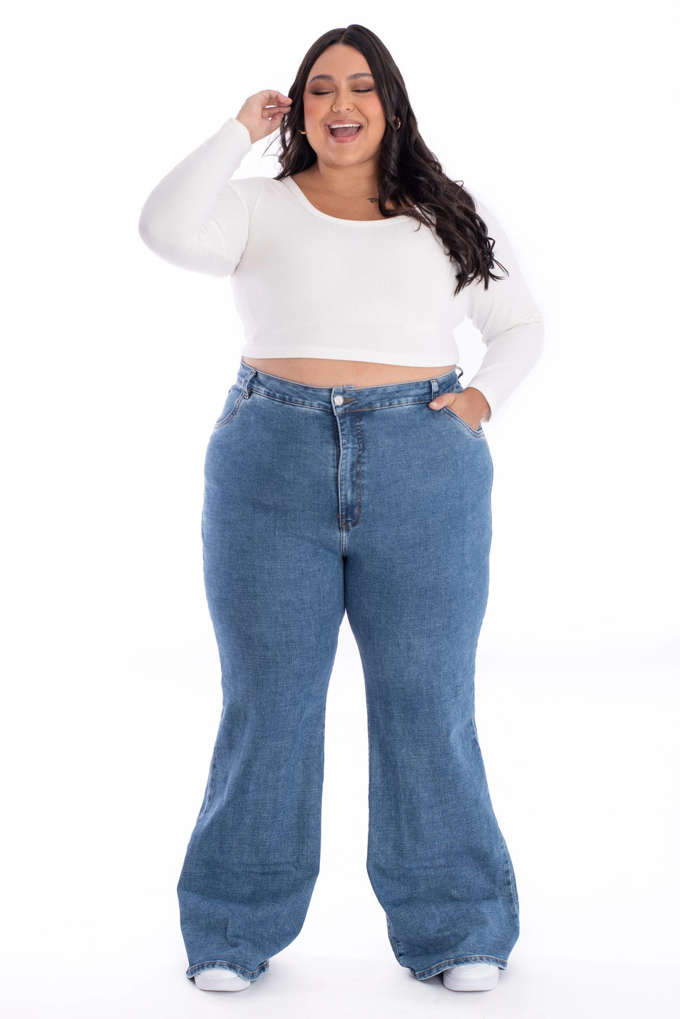 Jean Flare Azul Medio 387 - imagen 8