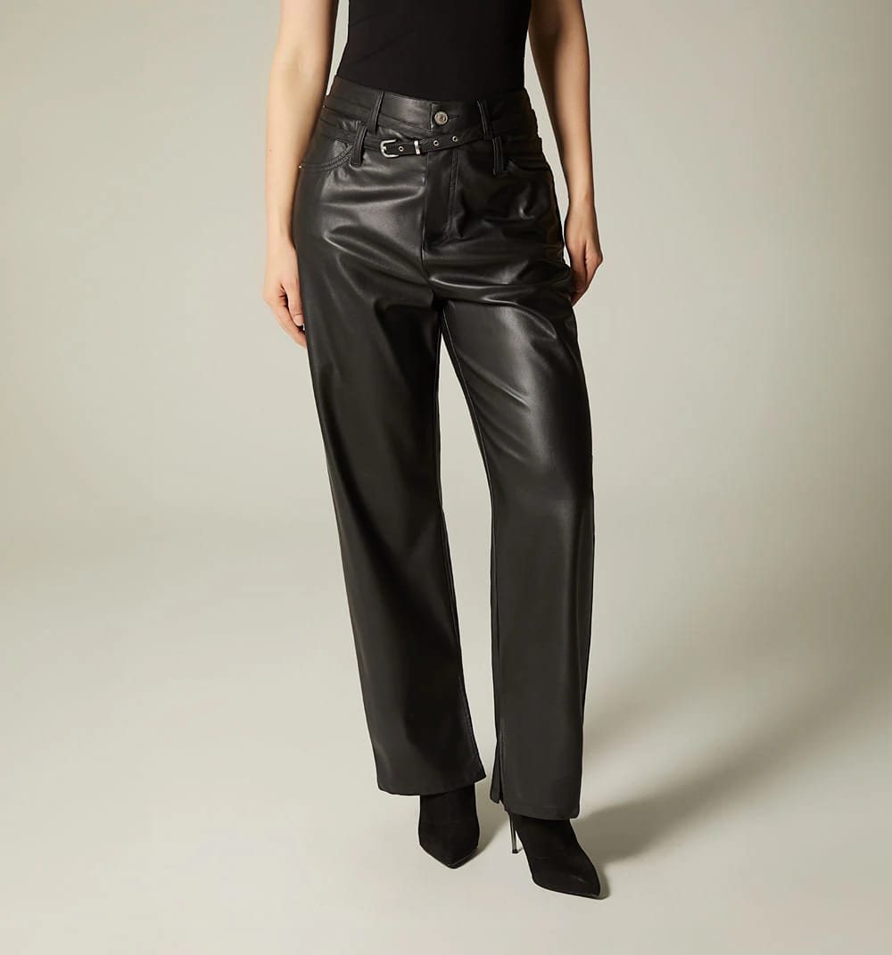 Pantalon loose fit correa en pu - imagen 2