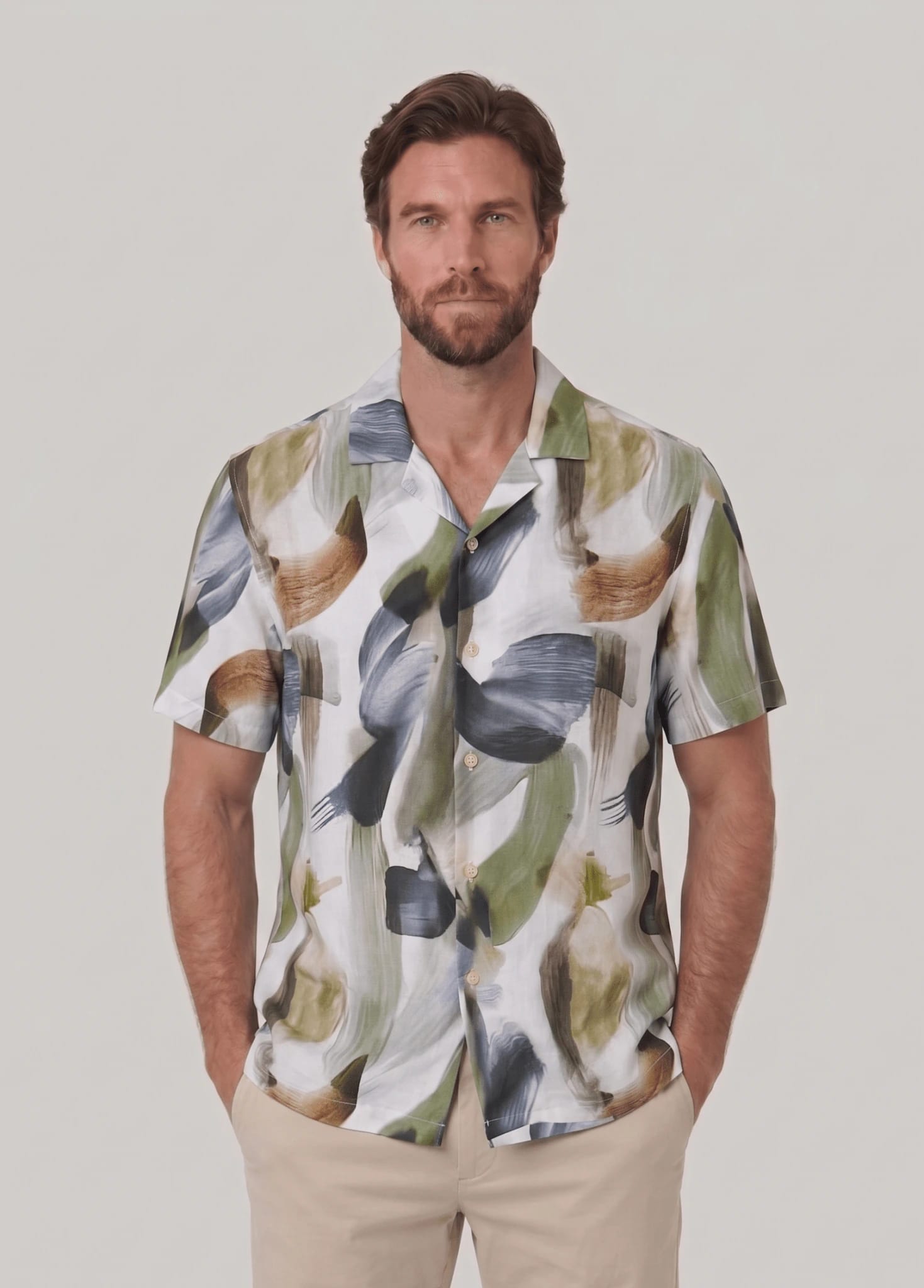 Camisa estampada manga corta para hombre Jon Sonen 027225071 - imagen 1