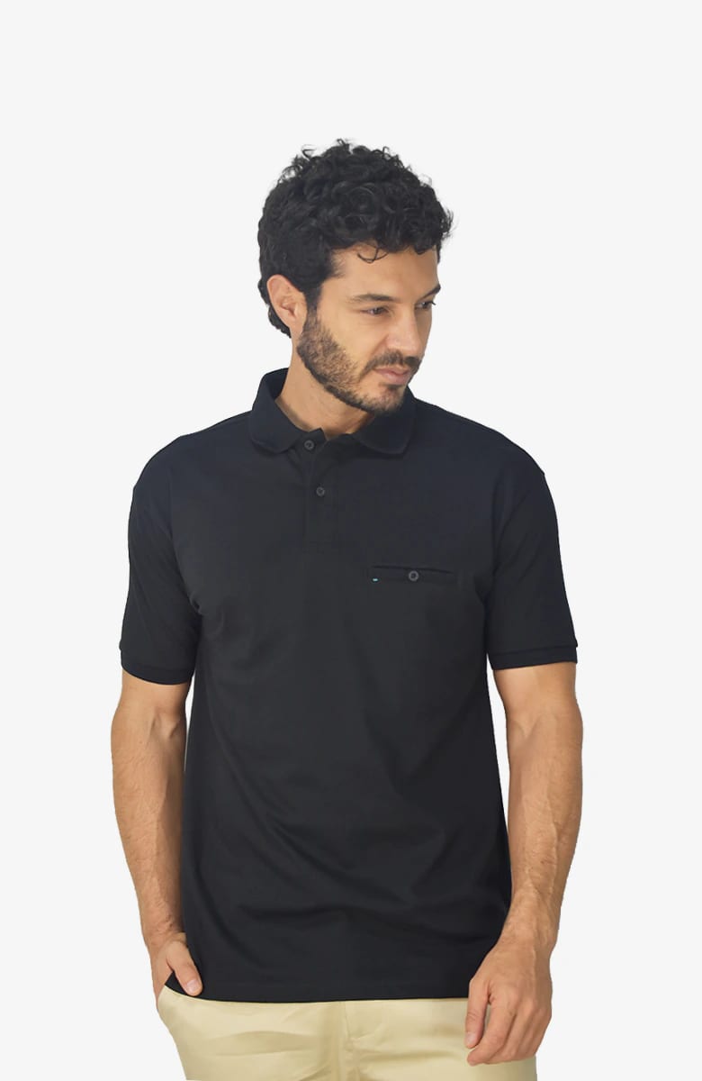 Camiseta Tipo Polo Negra para Hombre - imagen 1