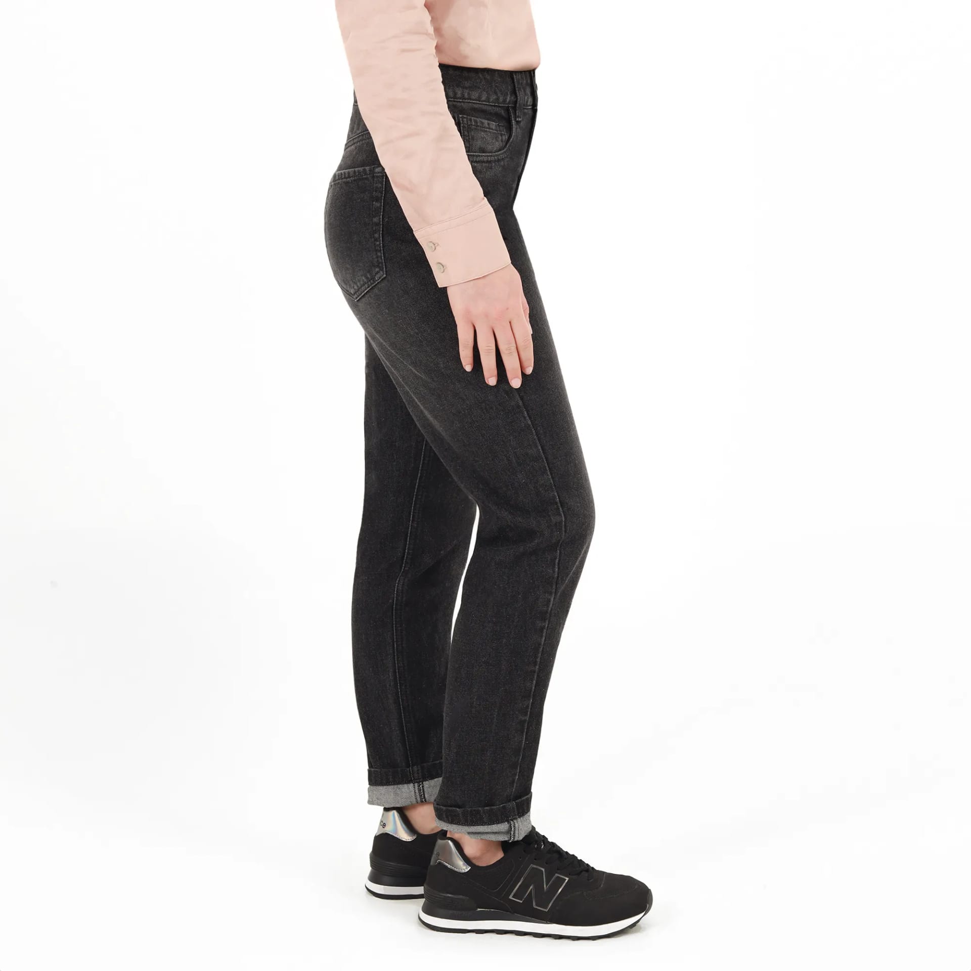 Jean Mom Tiro Alto Bota Skinny - imagen 5