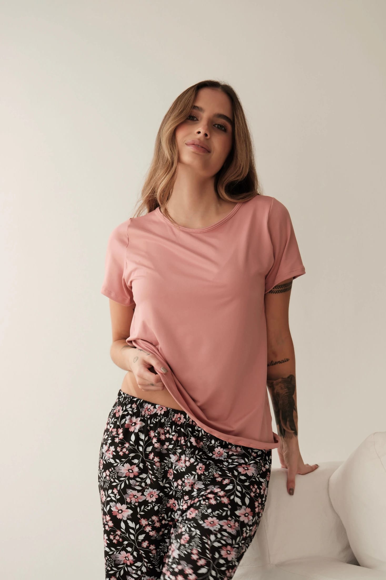 Pijama Pantalon Largo Estampado Negro - imagen 3