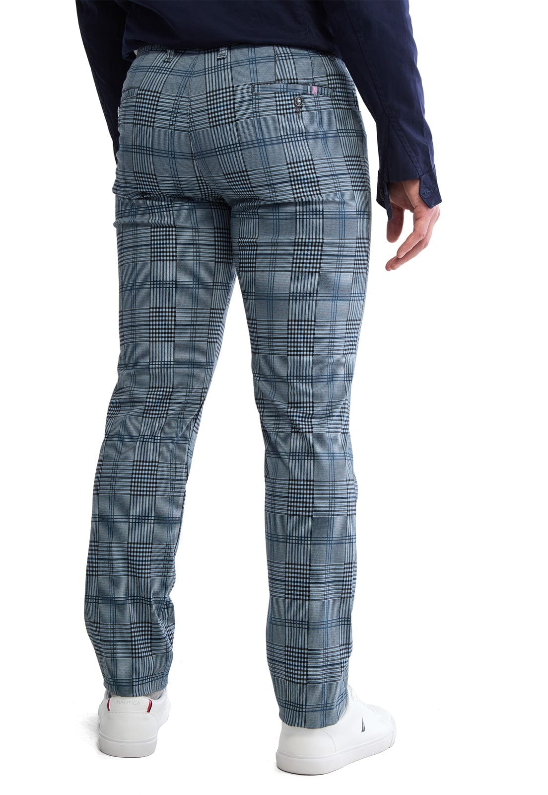 Pantalón dril a cuadros gris con azul - imagen 2