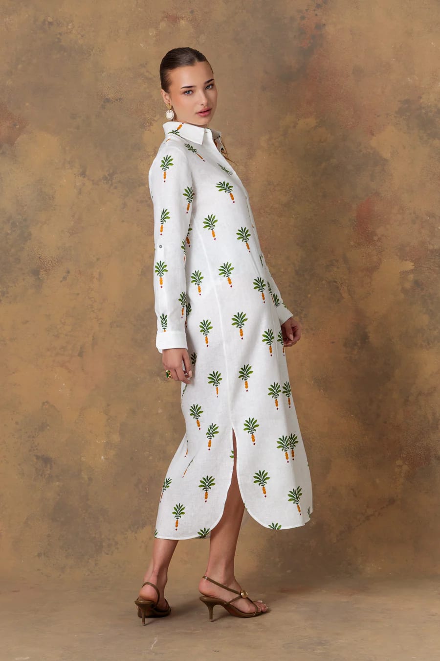 Women's dress linen orfeo white - imagen 6