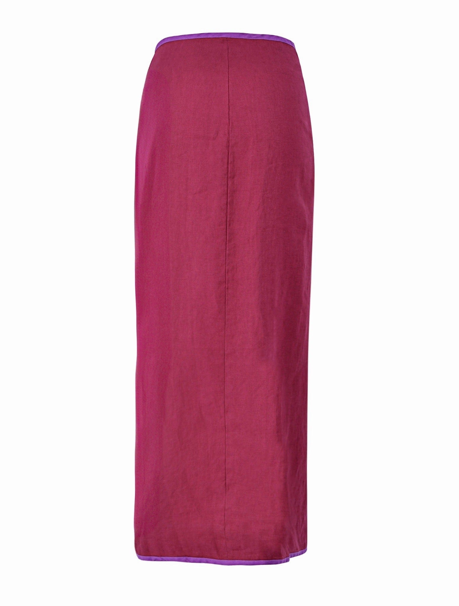 Falda Qipao de lino | Vino / Morado - imagen 5