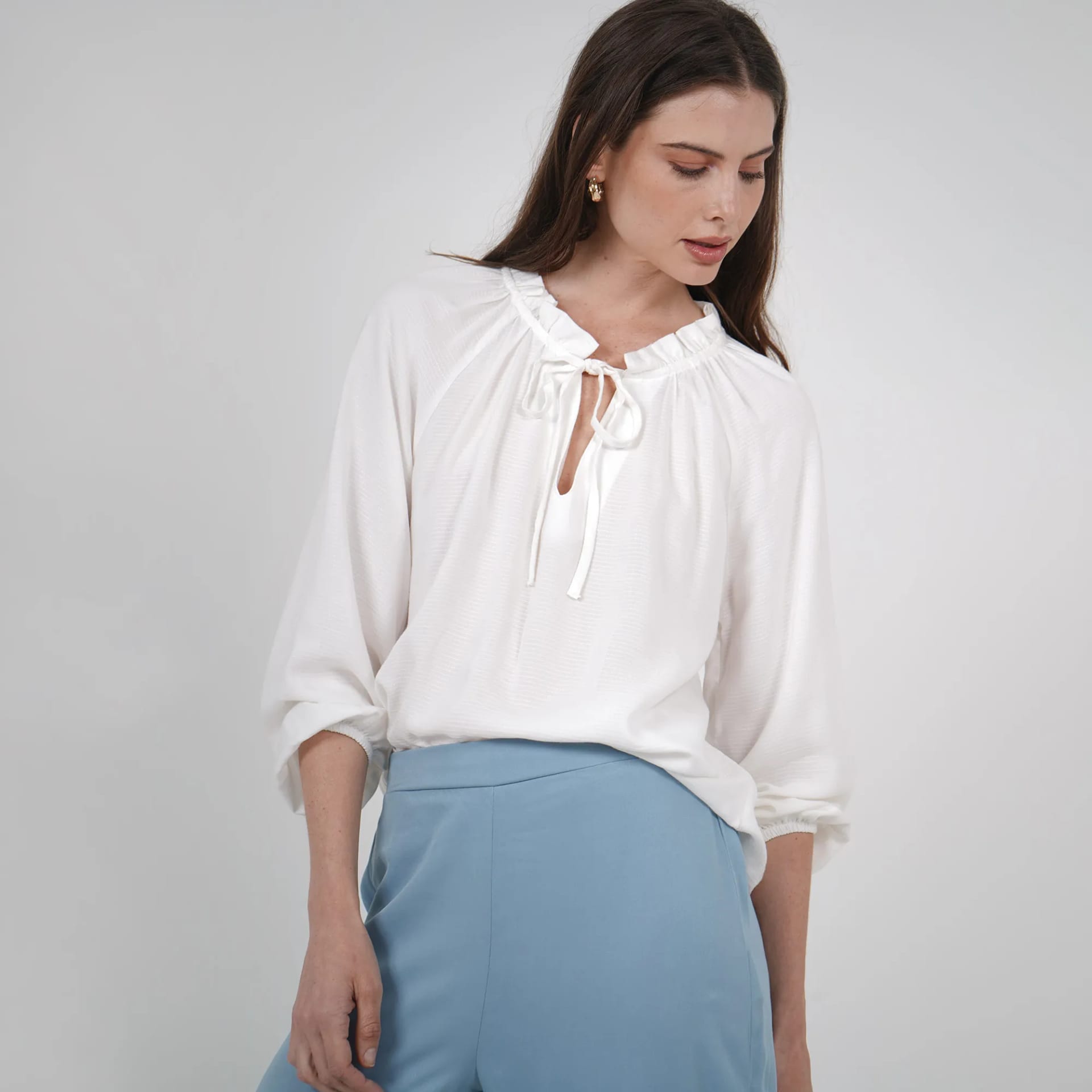 Blusa Cuello V Manga 3Cuartos - imagen 1