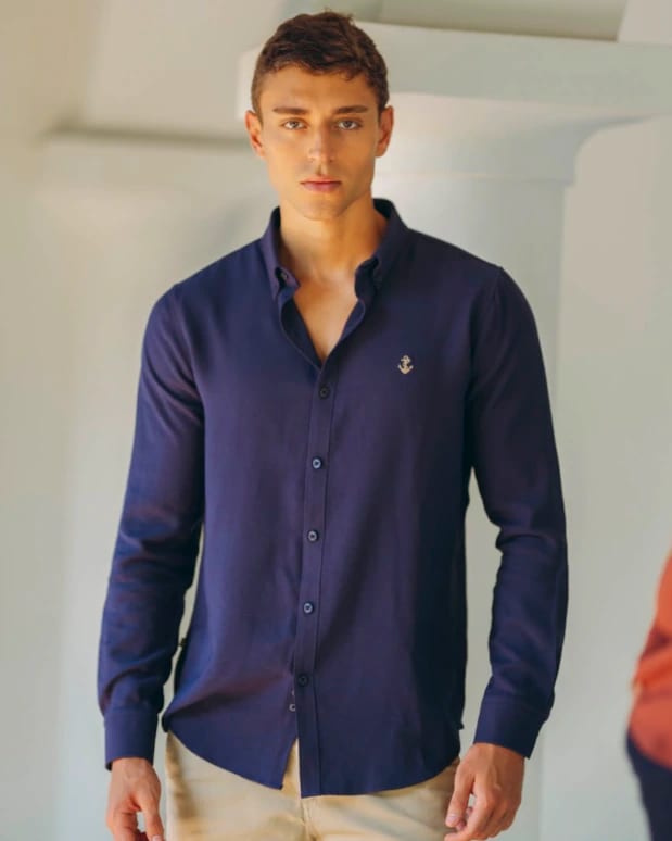 Camisa Navy en rayón - imagen 2