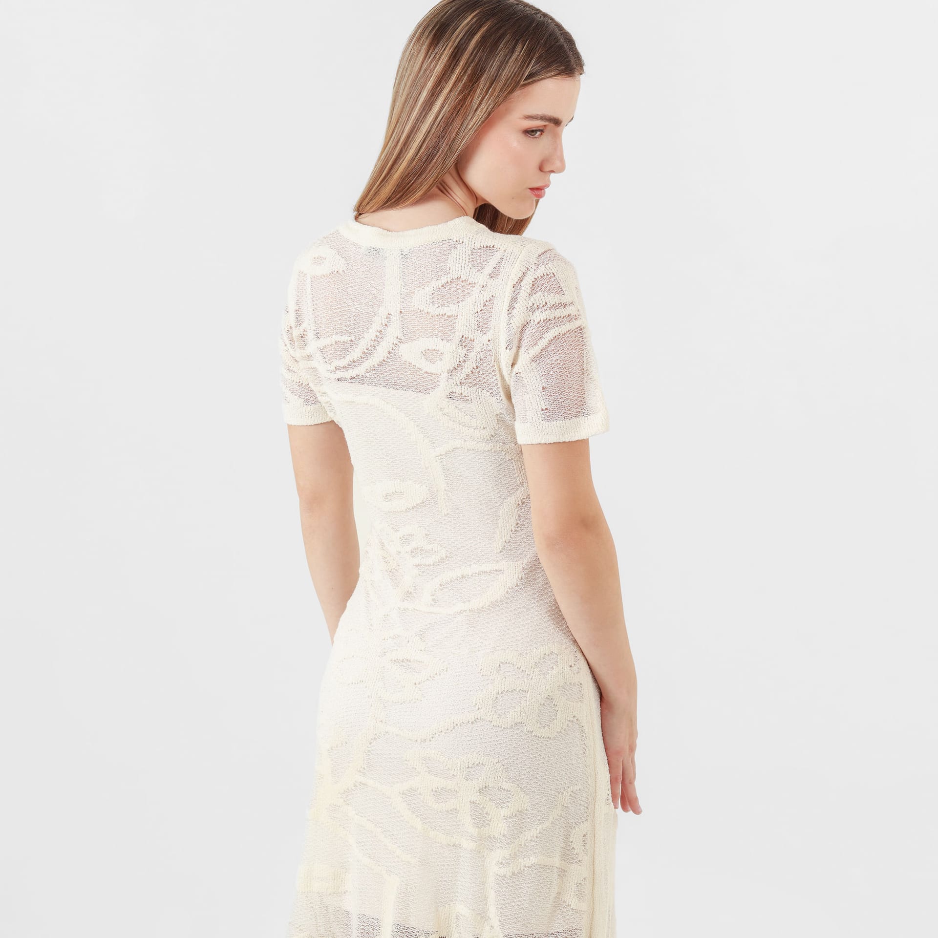 Vestido Cuello Redondo Manga Corta - imagen 5