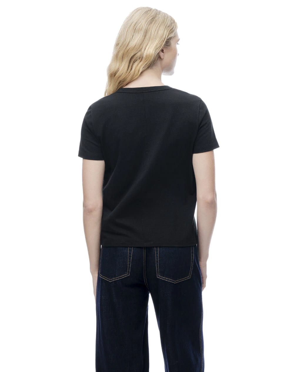 Camiseta manga corta regular negra mujer - imagen 2