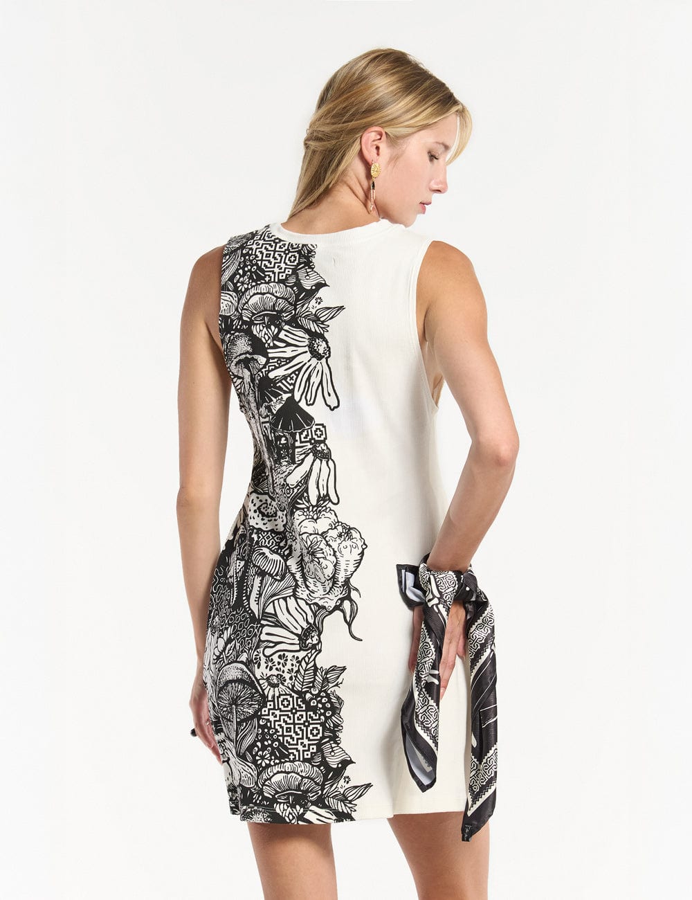 Vestido Corto cuello Alto Flora crudo Mujer - imagen 16