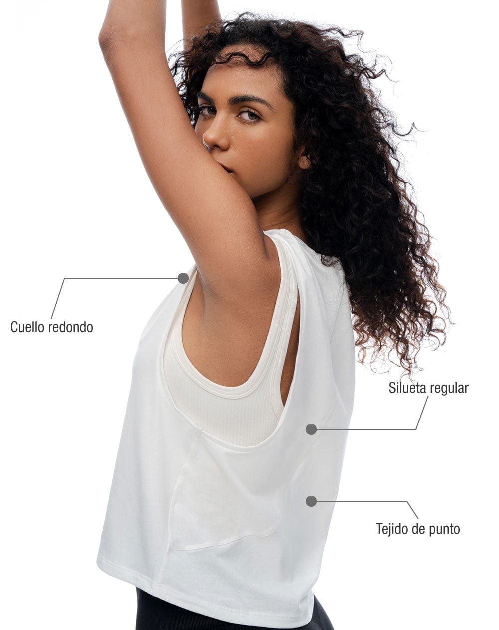 Camiseta regular blanca mujer - imagen 2