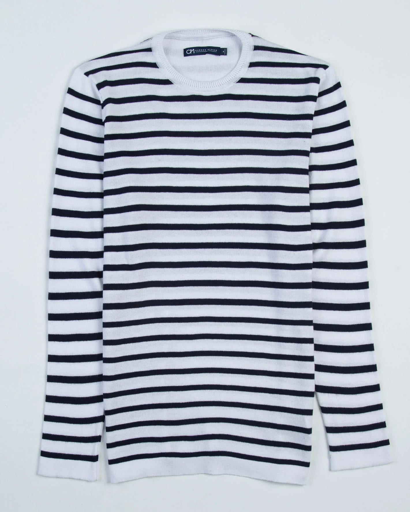Saco Cuello Redondo Algodón Raya Azul Oscuro - imagen 5