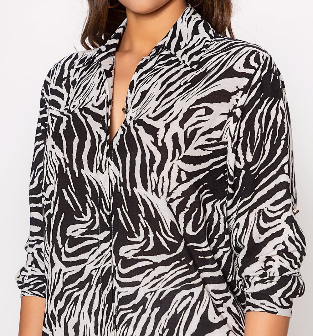Blusa camisera manga 3/4 c0n charretera - imagen 4