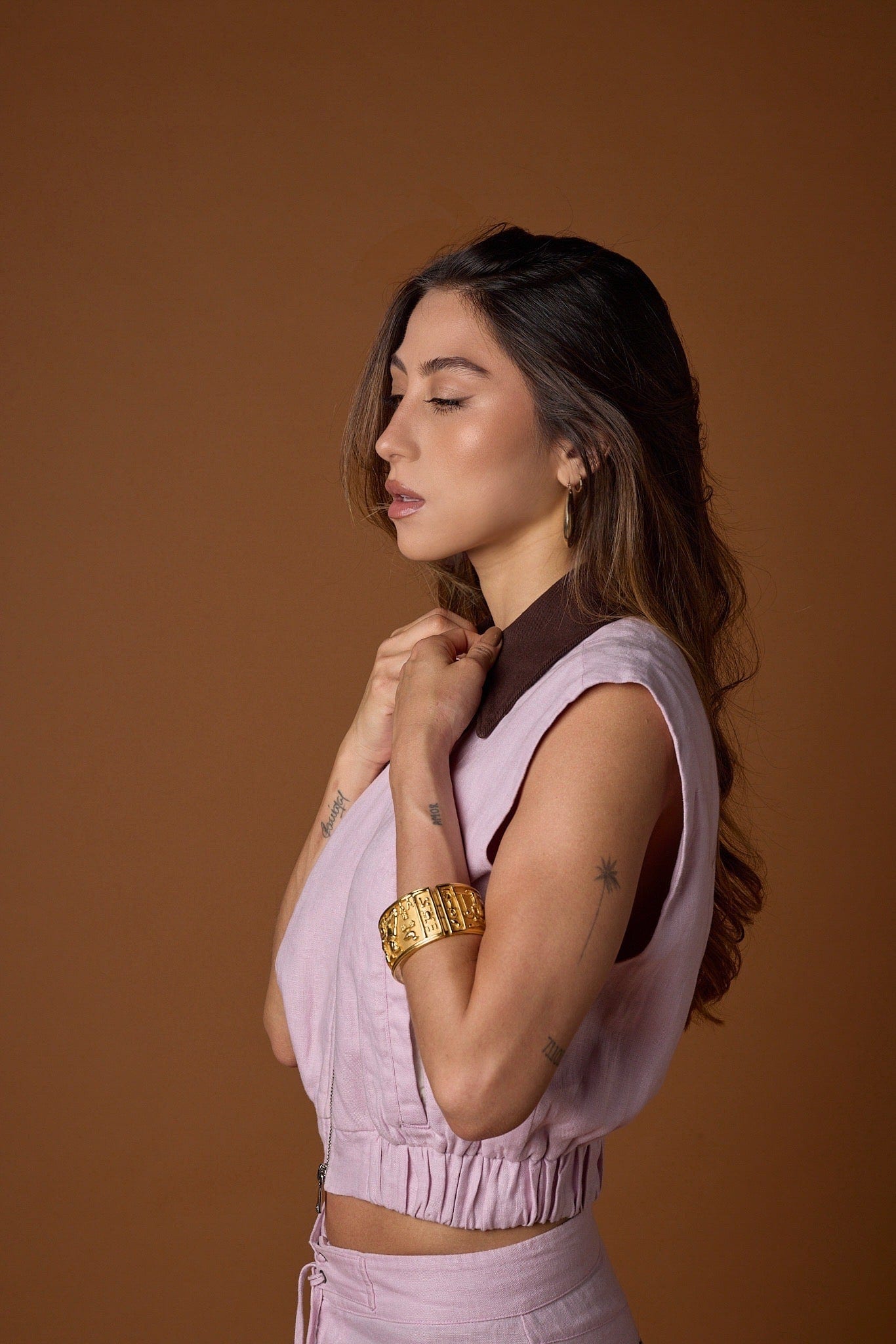 Chaleco Genie de lino | Rosa lavanda - imagen 3