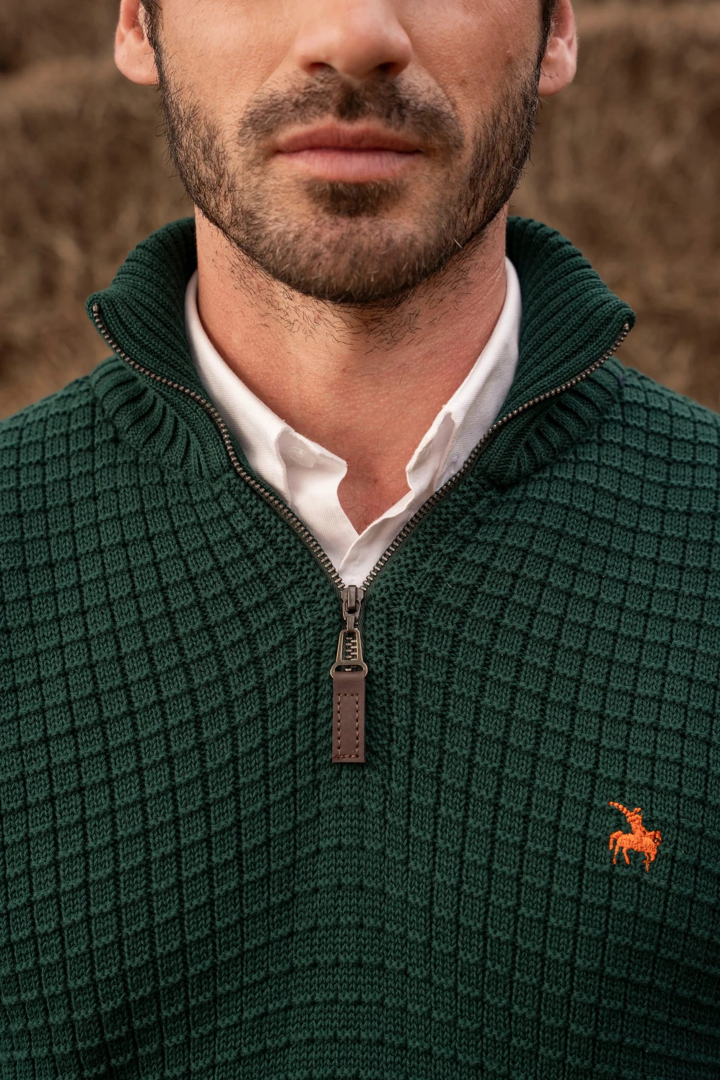 Suéter Halfzip Waffle Hombre Verde - imagen 3
