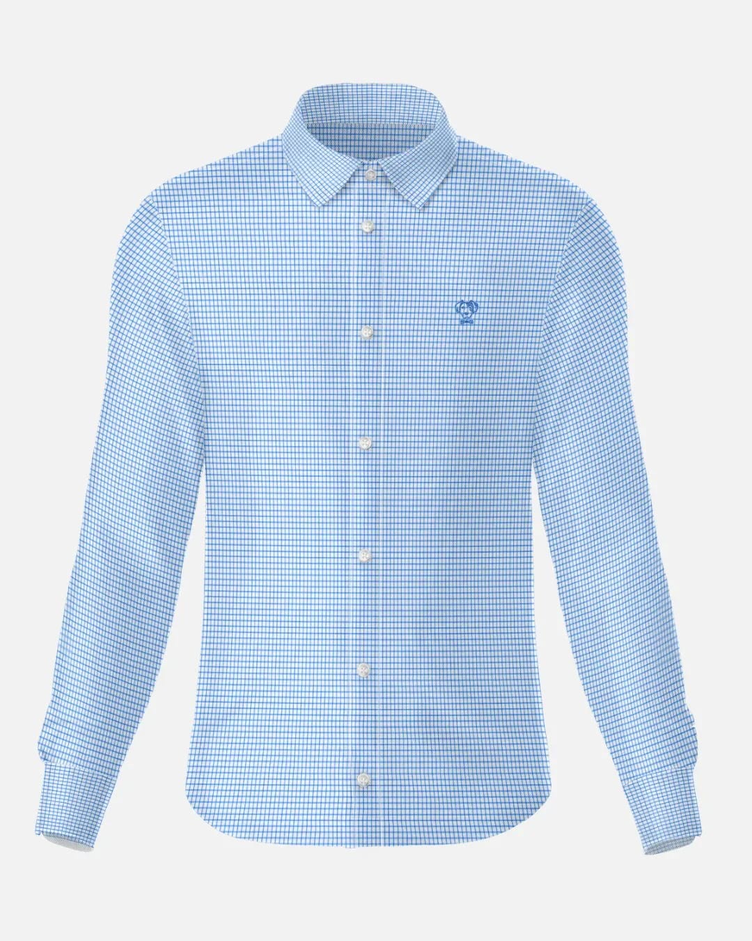 Camisa Performance Antiarrugas Cuadros Textura Azul claro - imagen 9