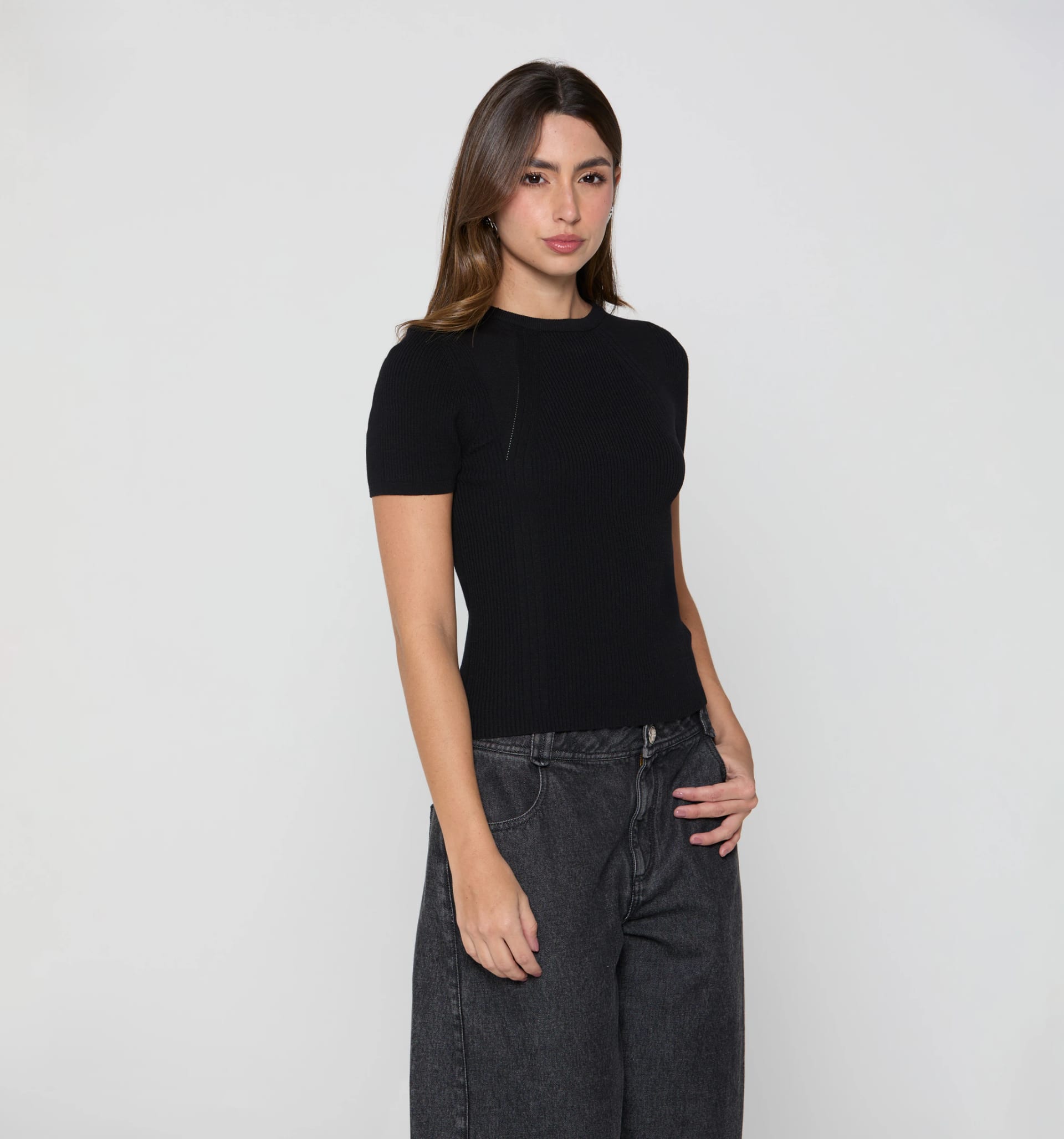 Blusa manga corta tejida - imagen 4