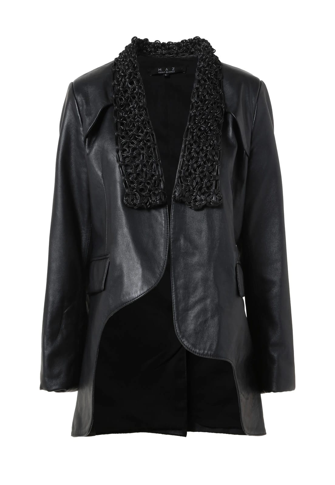 MACRAME LAPEL LEATHER BLAZER - imagen 1