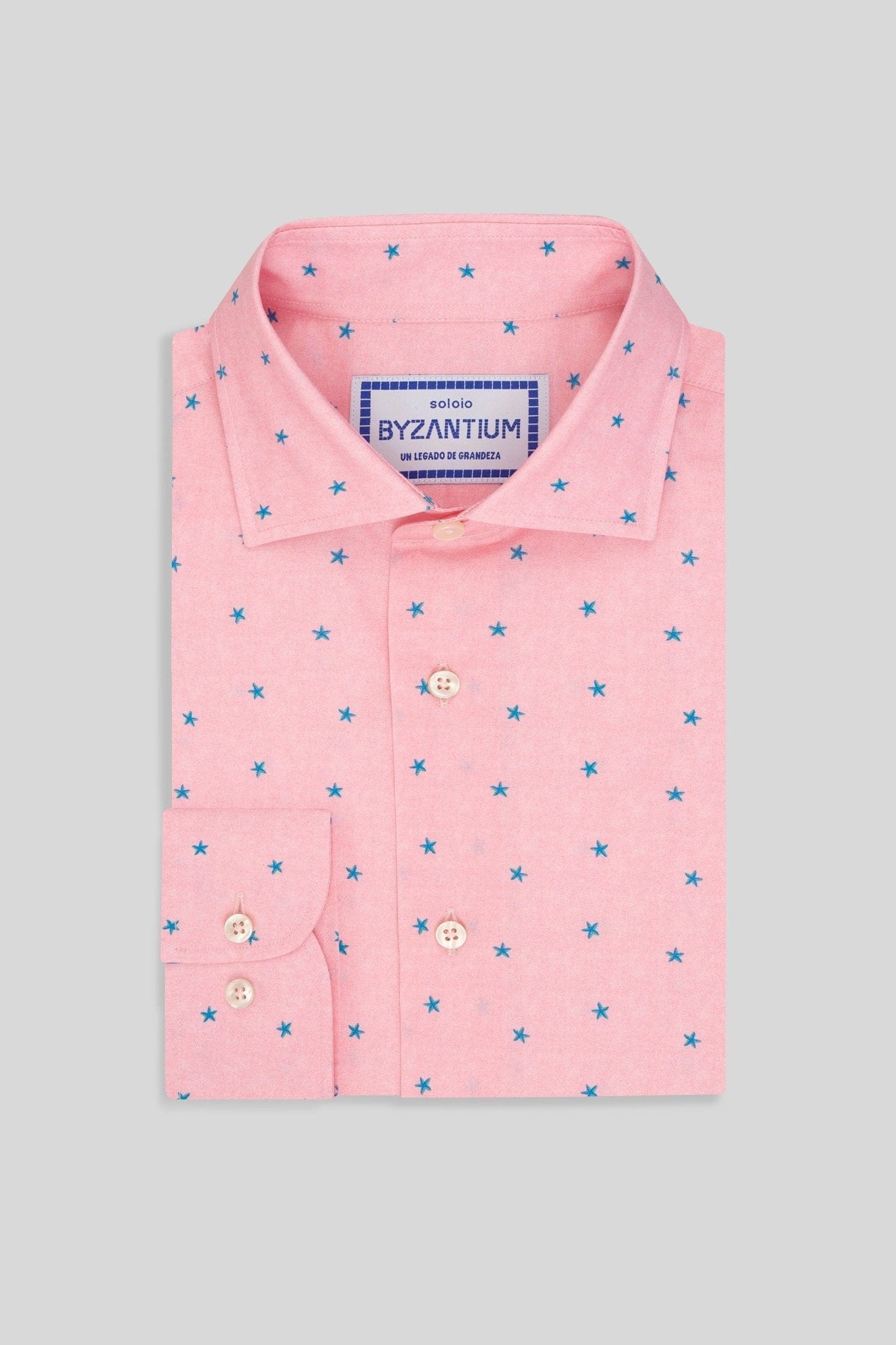 Men's cotton shirt pink estelle - imagen 3