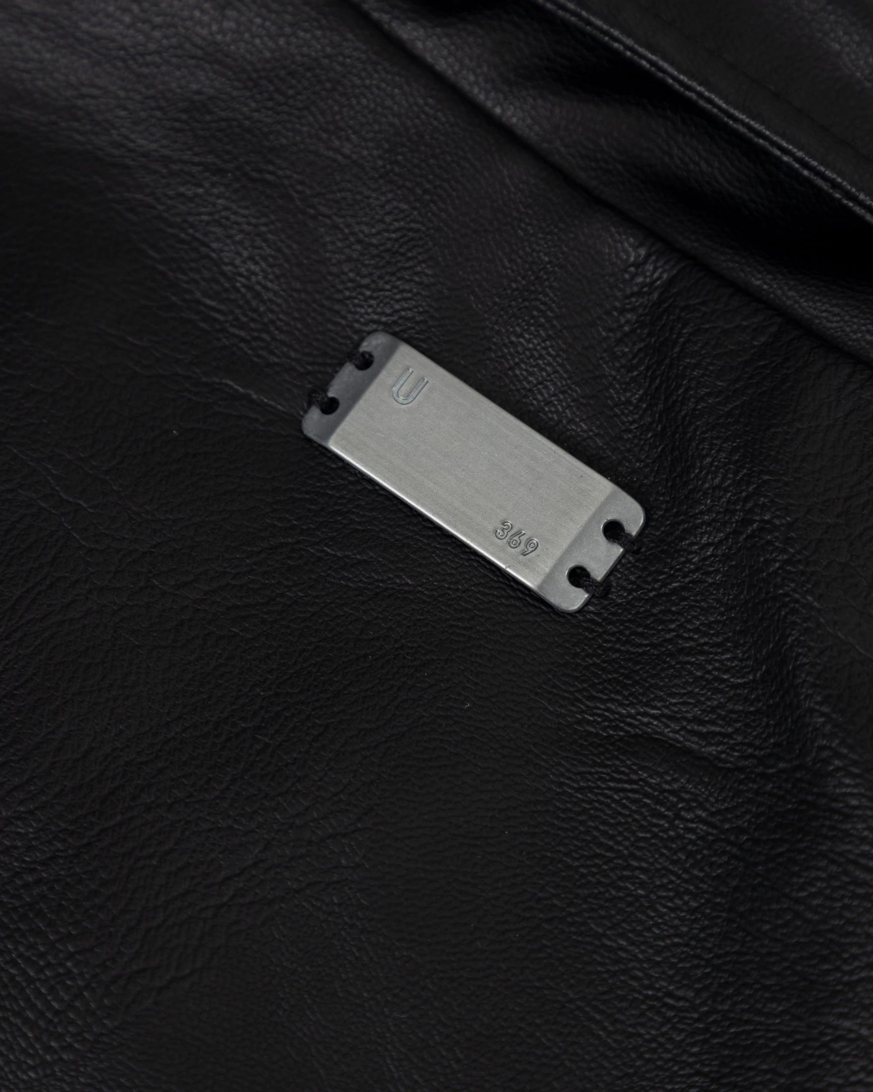 W 94' Worn Logo Pleather Aviator Jacket Black - imagen 6