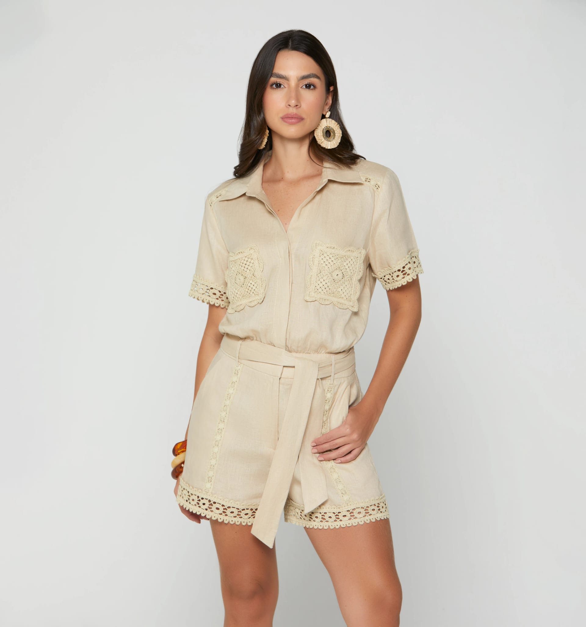 Enterizo short con crochet - imagen 1