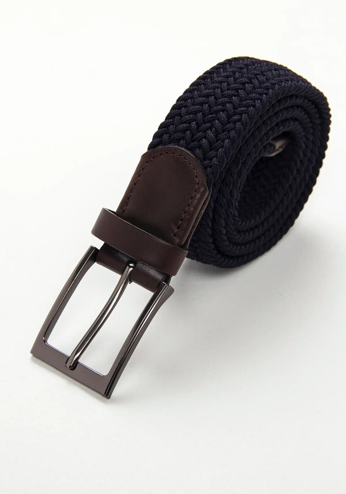 Cinturón Trenzado Elástico Azul Oscuro - Coordinado Chocolate - imagen 1
