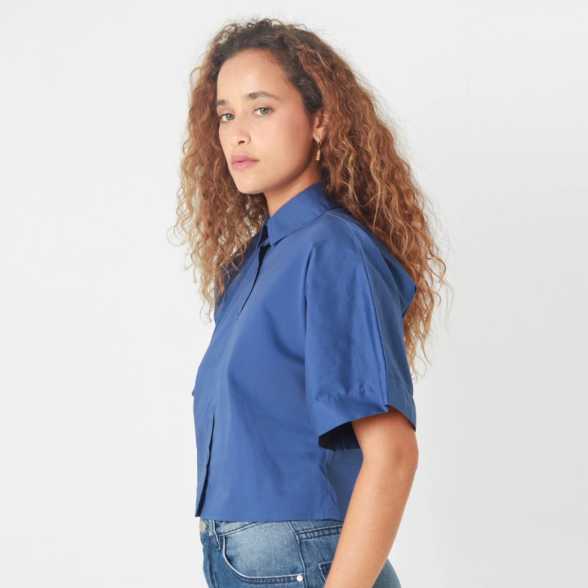 Blusa Cuello Camisero Manga Corta - imagen 5