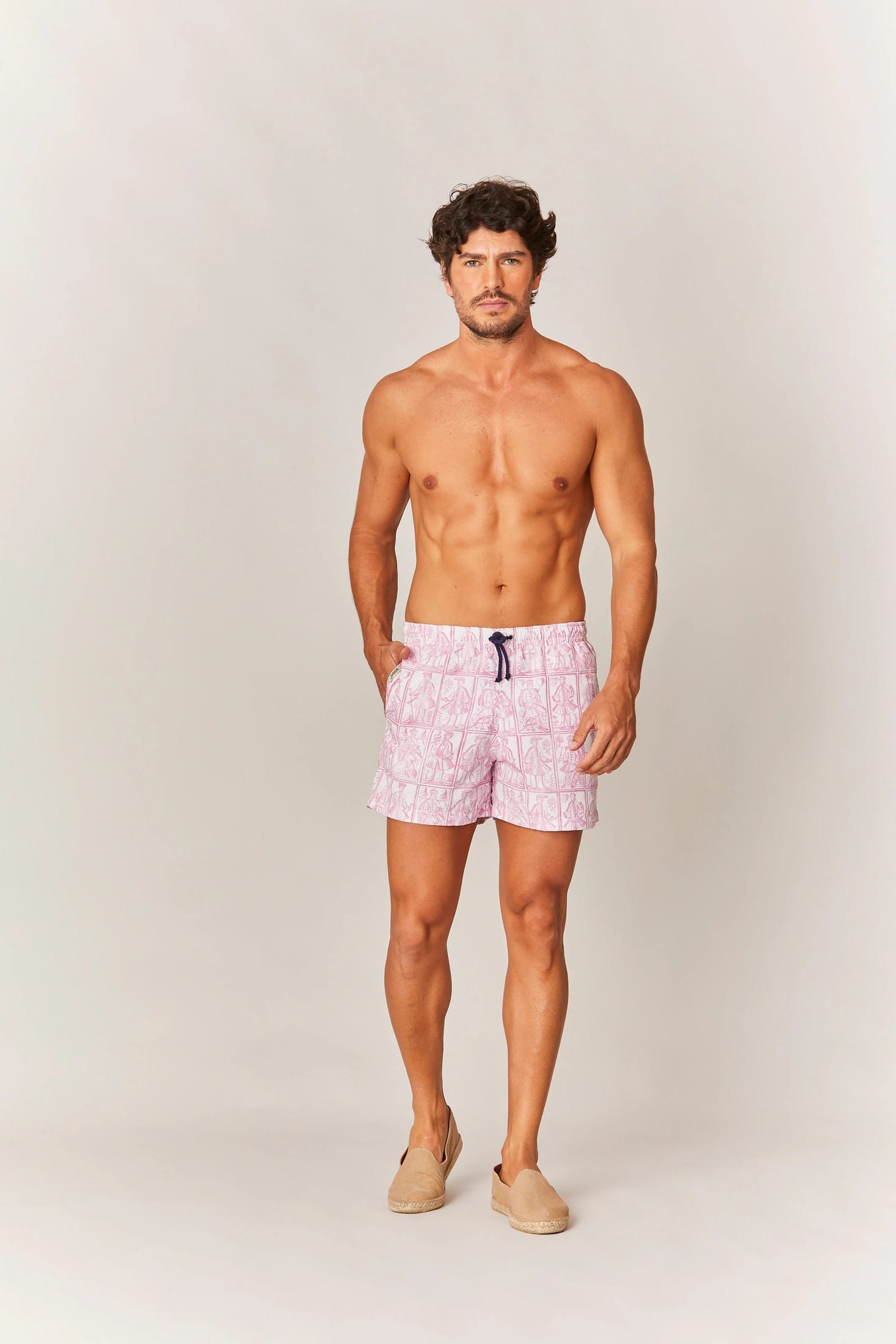 Men's cards swim trunk pink - imagen 2