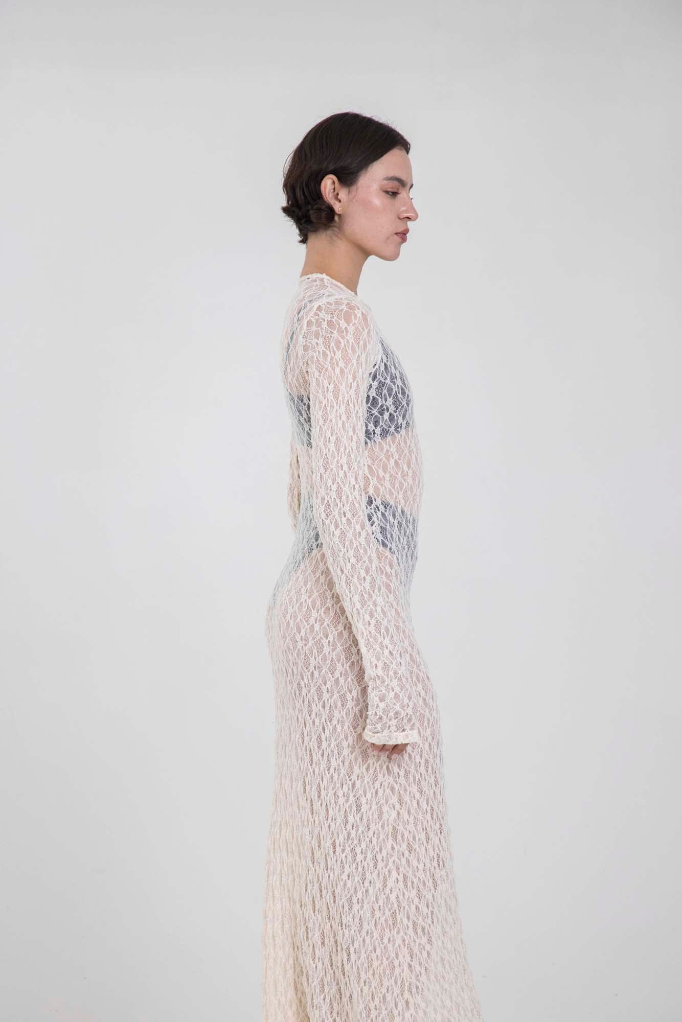 SERENA MARFIL LACE DRESS - imagen 9