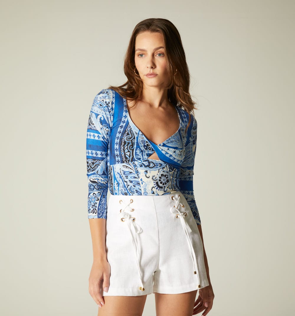 Blusa manga 3/4 con escote entorchado - imagen 3