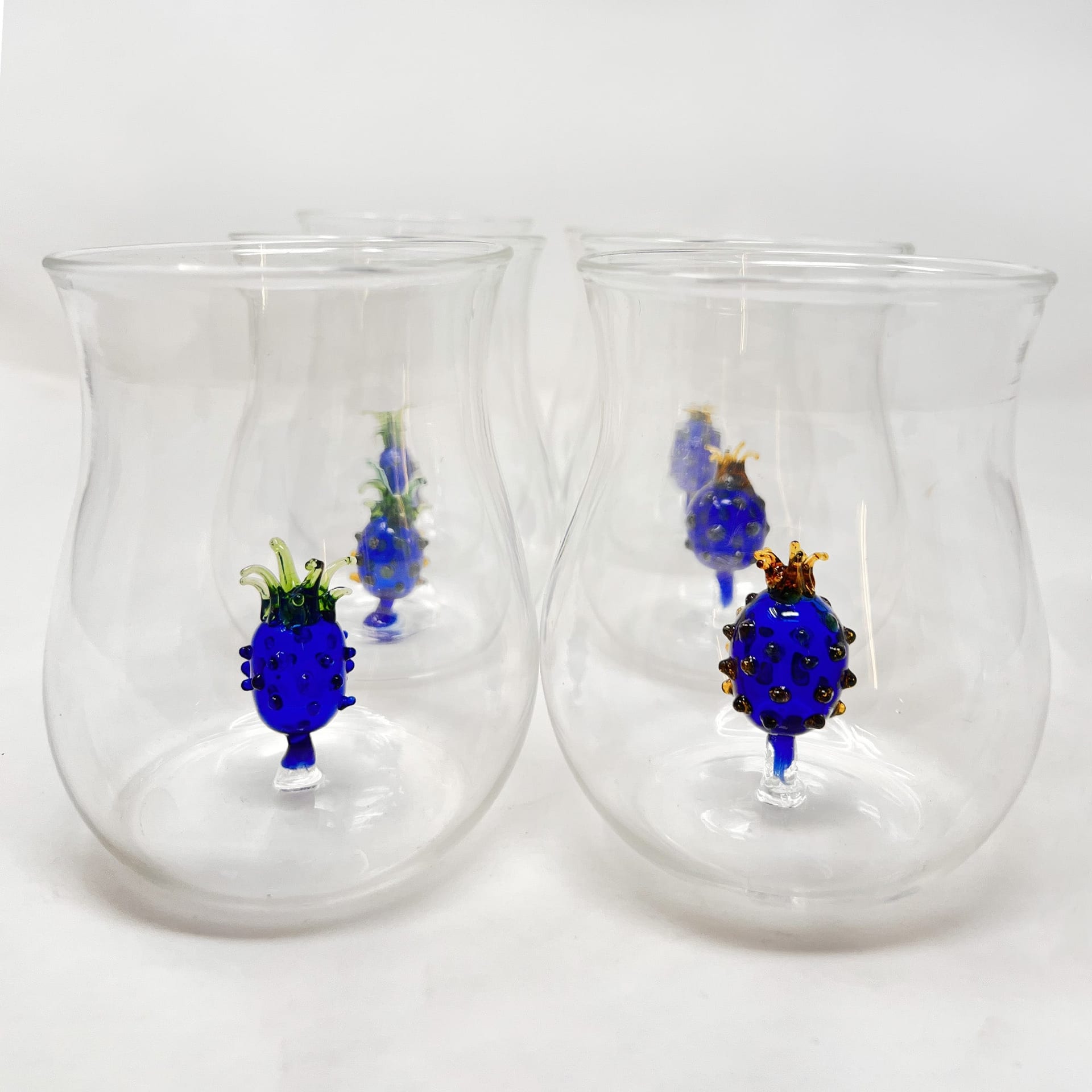 Set De Vasos Piñas Azules - imagen 3