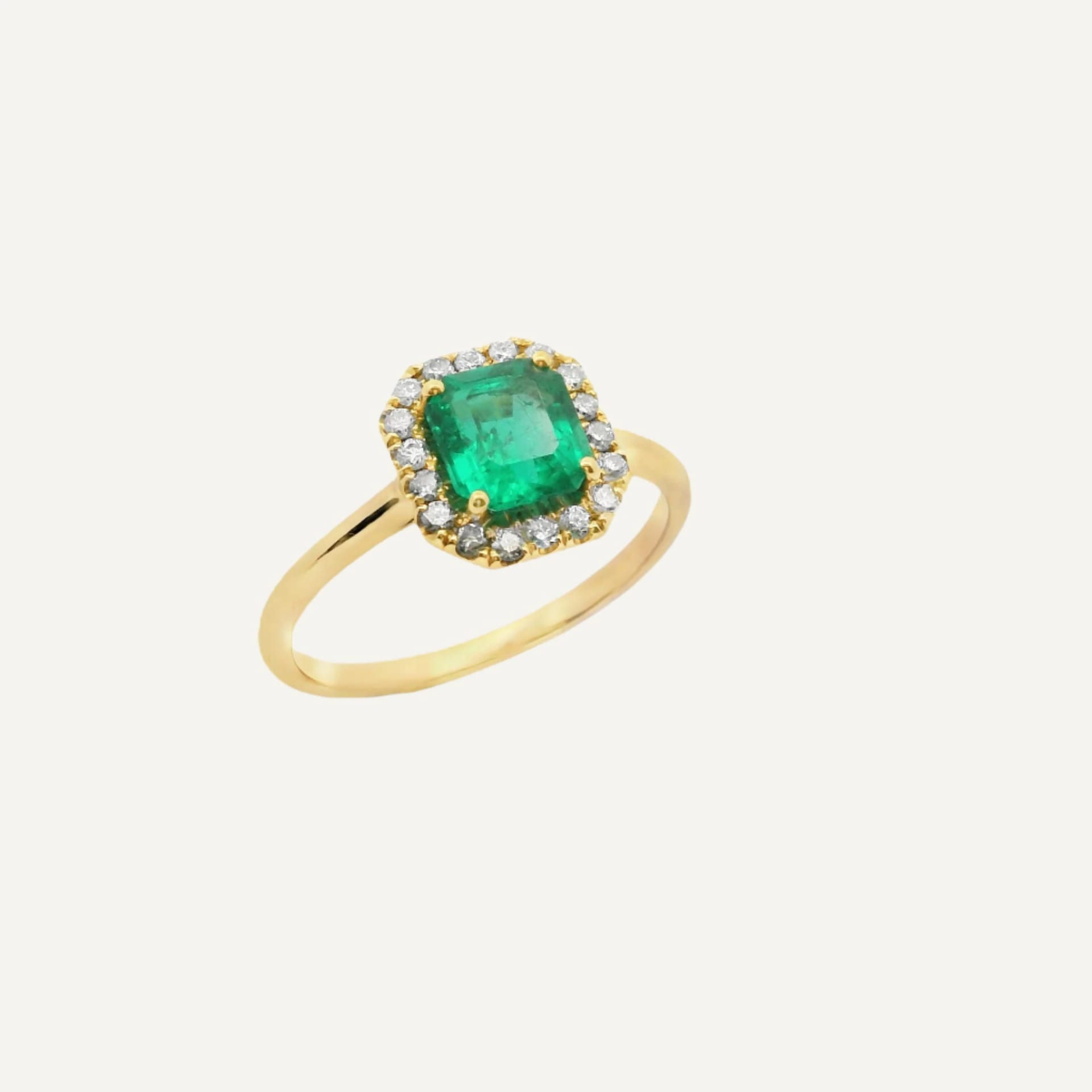 Anillo Halo Cuadrado Esmeralda premium - imagen 3