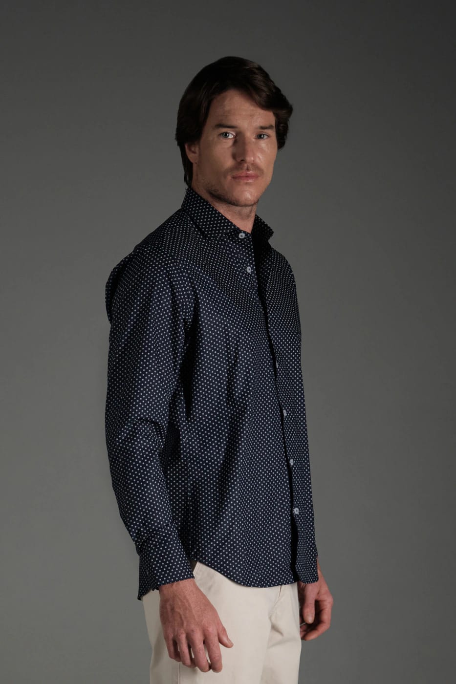 Camisa Classic Algodón Azul Oscuro Mini Print - imagen 3