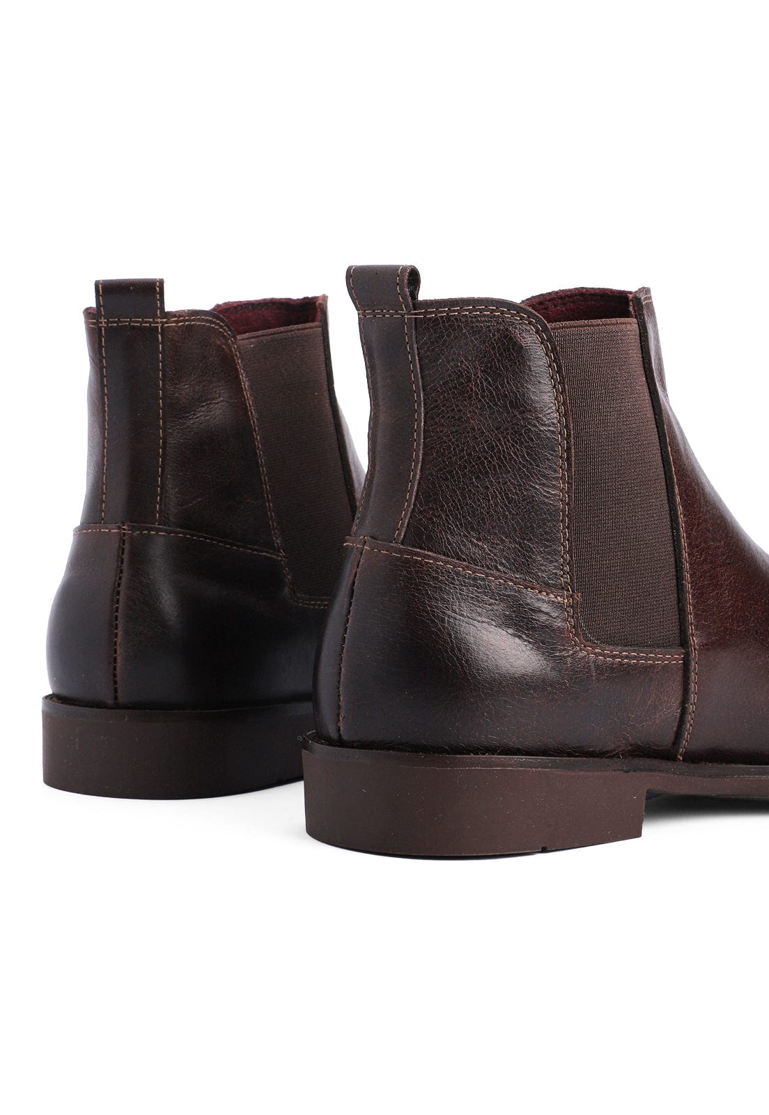 Botines chelsea cafe en cuero. - imagen 5
