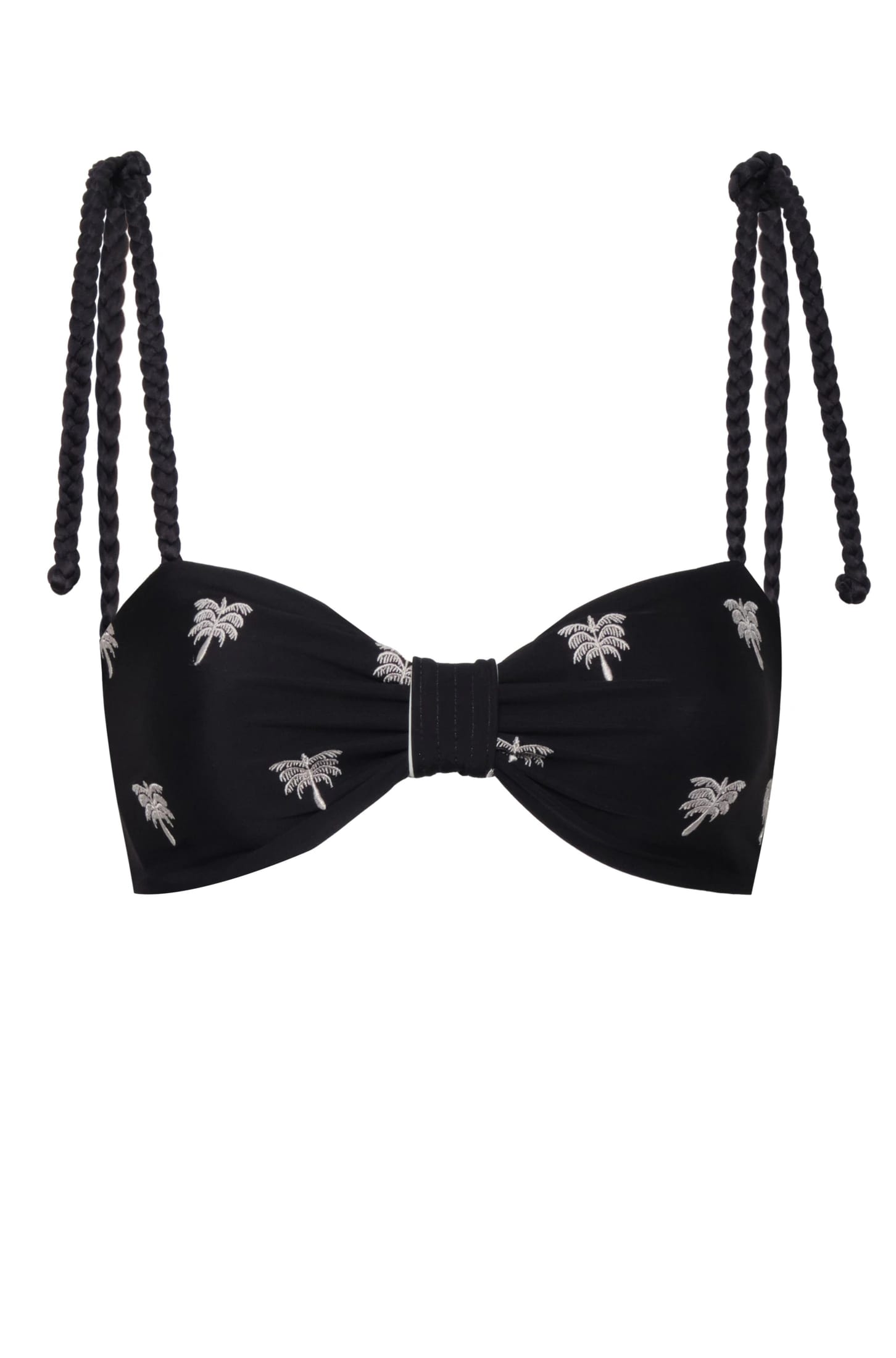 San Miguel Embroidered Top / Black - Ivory Polka Palms - imagen 1