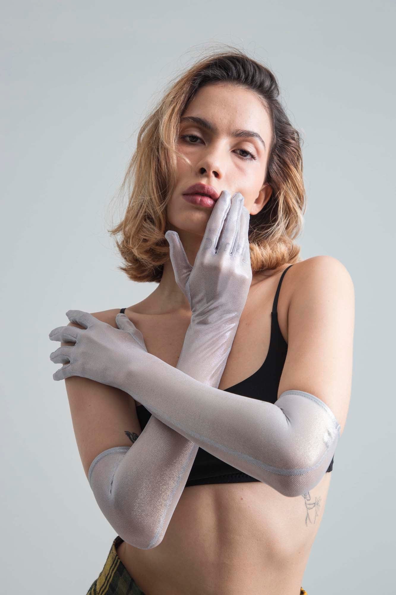 SILVER MESH GLOVES - imagen 2