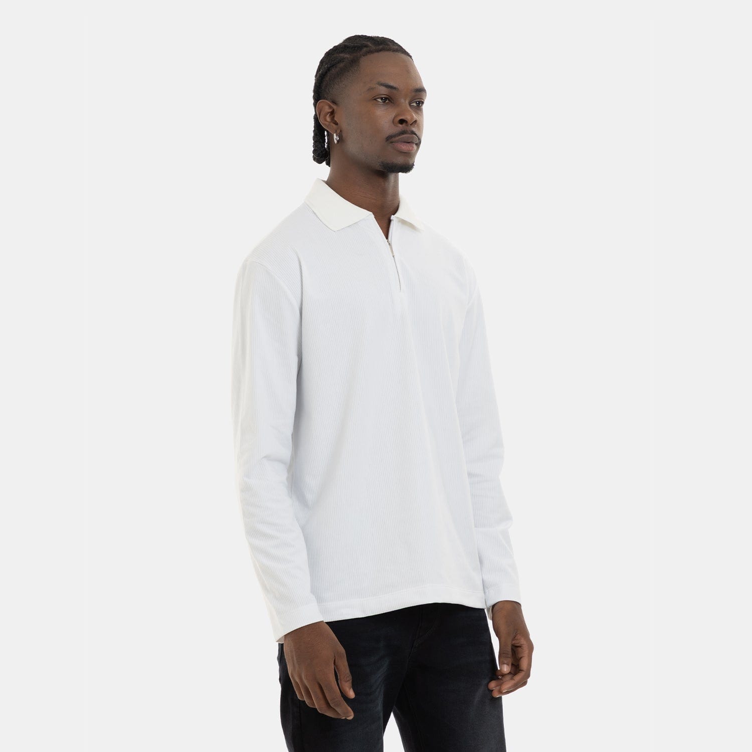 Zip Polo Sweatshirt White - imagen 6